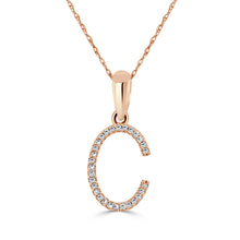 Load image into Gallery viewer, 14k Rose Gold &amp; Diamond Initial Necklace