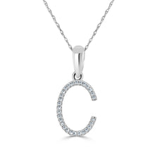 Load image into Gallery viewer, 14k White Gold &amp; Diamond Initial Necklace