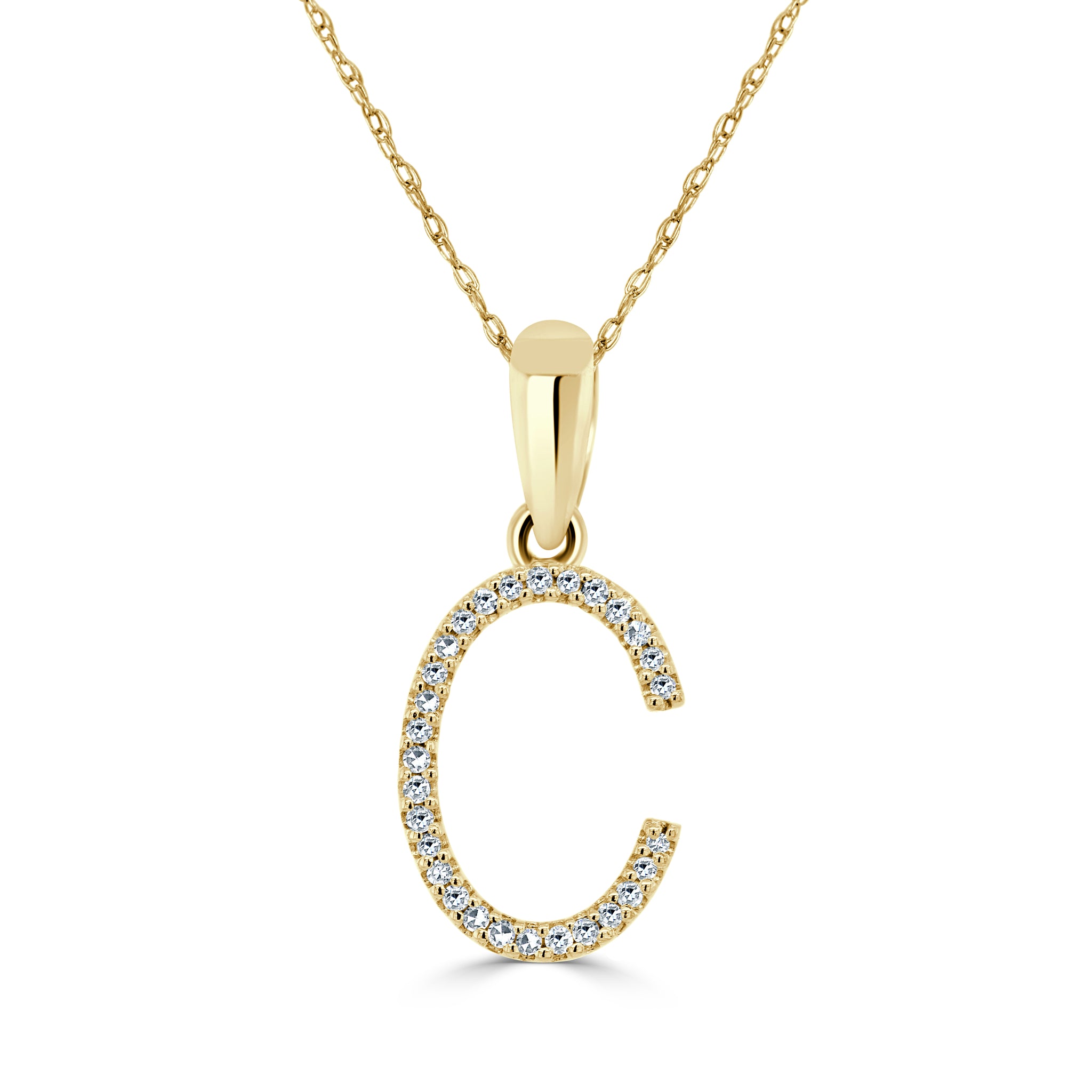 9ct Yellow Gold Diamond Initial A Pendant Charm