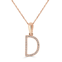 Load image into Gallery viewer, 14k Rose Gold &amp; Diamond Initial Necklace