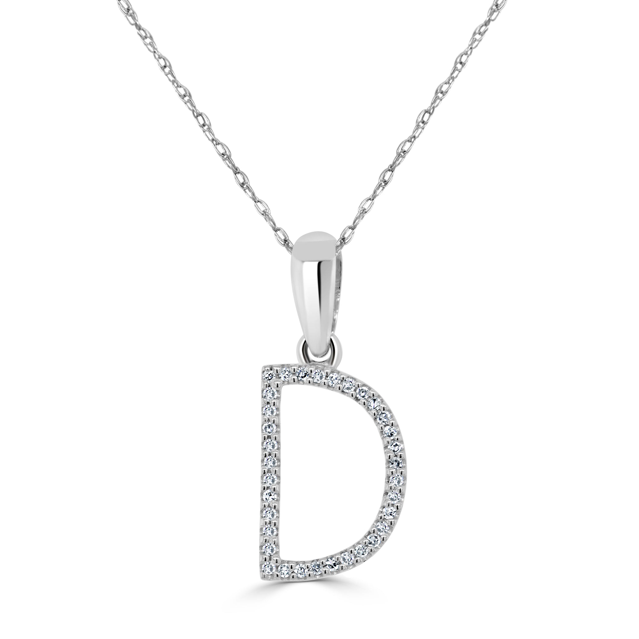 Sabrina Designs 14K White Gold Diamond Initial NecklaceCP1252 WG