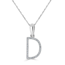 Load image into Gallery viewer, 14k White Gold &amp; Diamond Initial Necklace