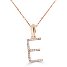 Load image into Gallery viewer, 14k Rose Gold &amp; Diamond Initial Necklace