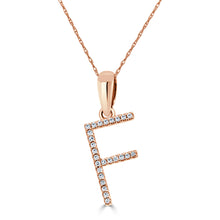 Load image into Gallery viewer, 14k Rose Gold &amp; Diamond Initial Necklace