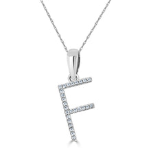 Load image into Gallery viewer, 14k White Gold &amp; Diamond Initial Necklace