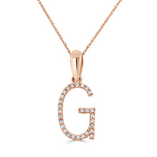 Load image into Gallery viewer, 14k Rose Gold &amp; Diamond Initial Necklace