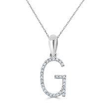 Load image into Gallery viewer, 14k White Gold &amp; Diamond Initial Necklace
