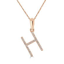 Load image into Gallery viewer, 14k Rose Gold &amp; Diamond Initial Necklace