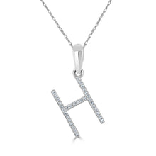 Load image into Gallery viewer, 14k White Gold &amp; Diamond Initial Necklace