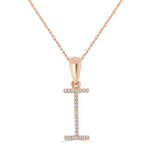 Load image into Gallery viewer, 14k Rose Gold &amp; Diamond Initial Necklace