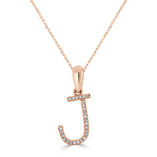 Load image into Gallery viewer, 14k Rose Gold &amp; Diamond Initial Necklace