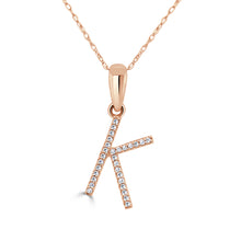 Load image into Gallery viewer, 14k Rose Gold &amp; Diamond Initial Necklace