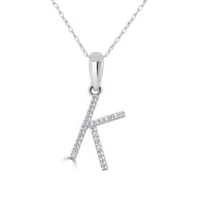 Load image into Gallery viewer, 14k White Gold &amp; Diamond Initial Necklace