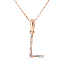 Load image into Gallery viewer, 14k Rose Gold &amp; Diamond Initial Necklace
