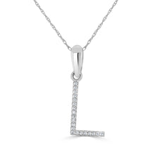 Load image into Gallery viewer, 14k White Gold &amp; Diamond Initial Necklace