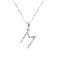 Load image into Gallery viewer, 14k White Gold &amp; Diamond Initial Necklace