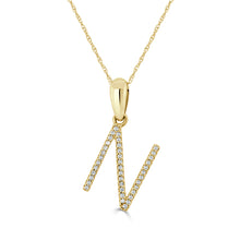 Load image into Gallery viewer, 14k Yellow Gold &amp; Diamond Initial Necklace
