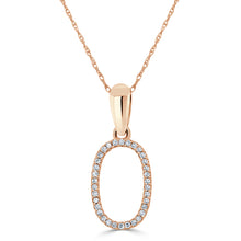 Load image into Gallery viewer, 14k Rose Gold &amp; Diamond Initial Necklace