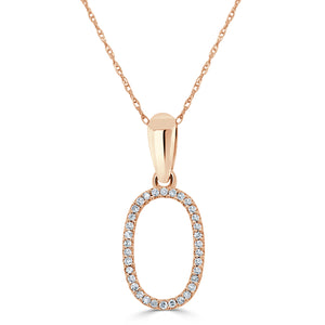 14k Rose Gold & Diamond Initial Necklace