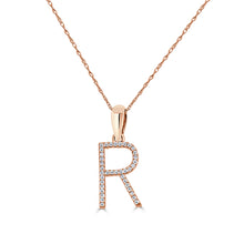 Load image into Gallery viewer, 14k Rose Gold &amp; Diamond Initial Necklace