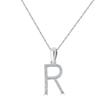 Load image into Gallery viewer, 14k White Gold &amp; Diamond Initial Necklace