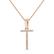 Load image into Gallery viewer, 14k Rose Gold &amp; Diamond Initial Necklace