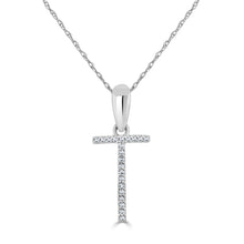 Load image into Gallery viewer, 14k White Gold &amp; Diamond Initial Necklace