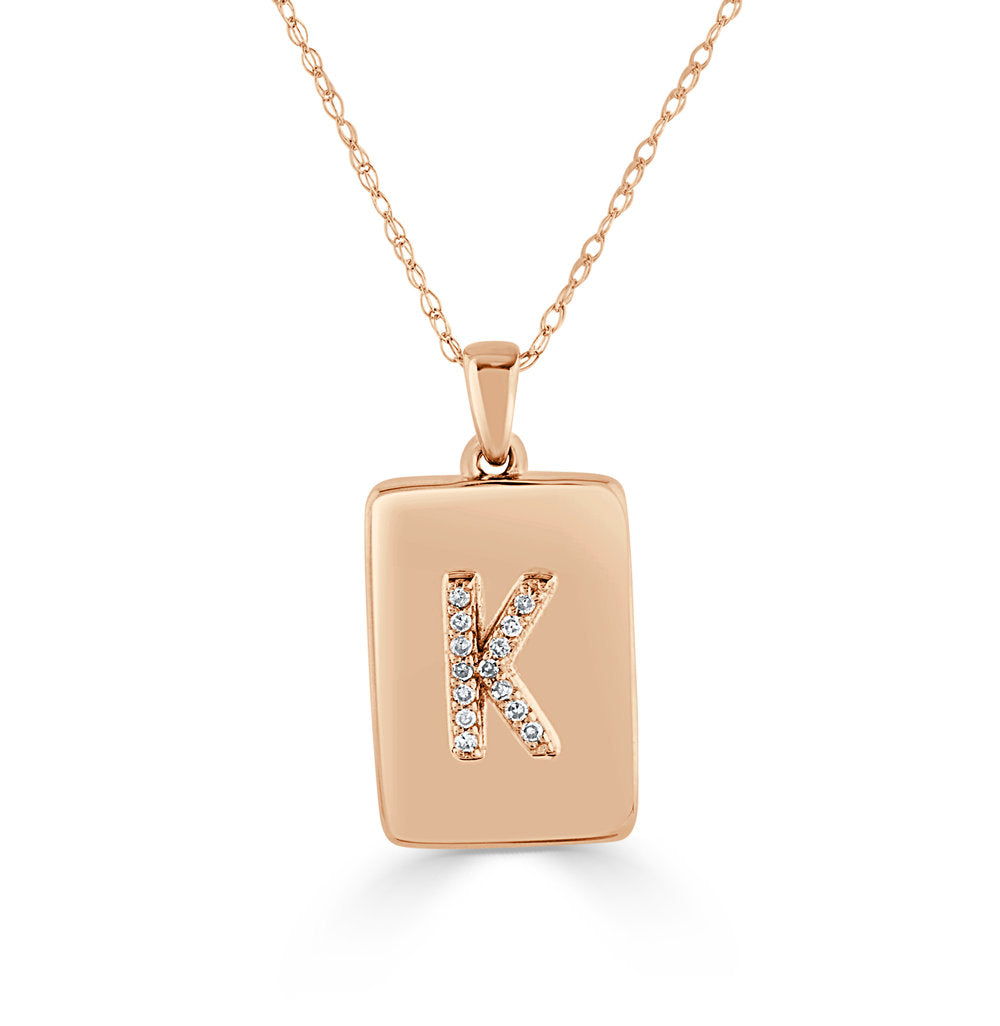 Monogram Locket Necklace Dog Tag – Luxuria & Co.