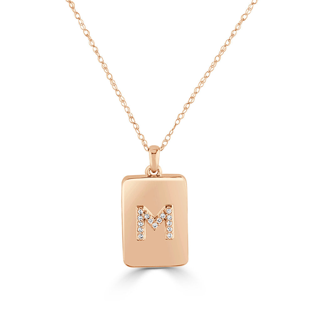 Monogram Locket Necklace Dog Tag – Luxuria & Co.