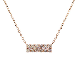 14k Gold & Diamond Bar Necklace