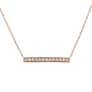 14k Gold & Diamond Bar Necklace