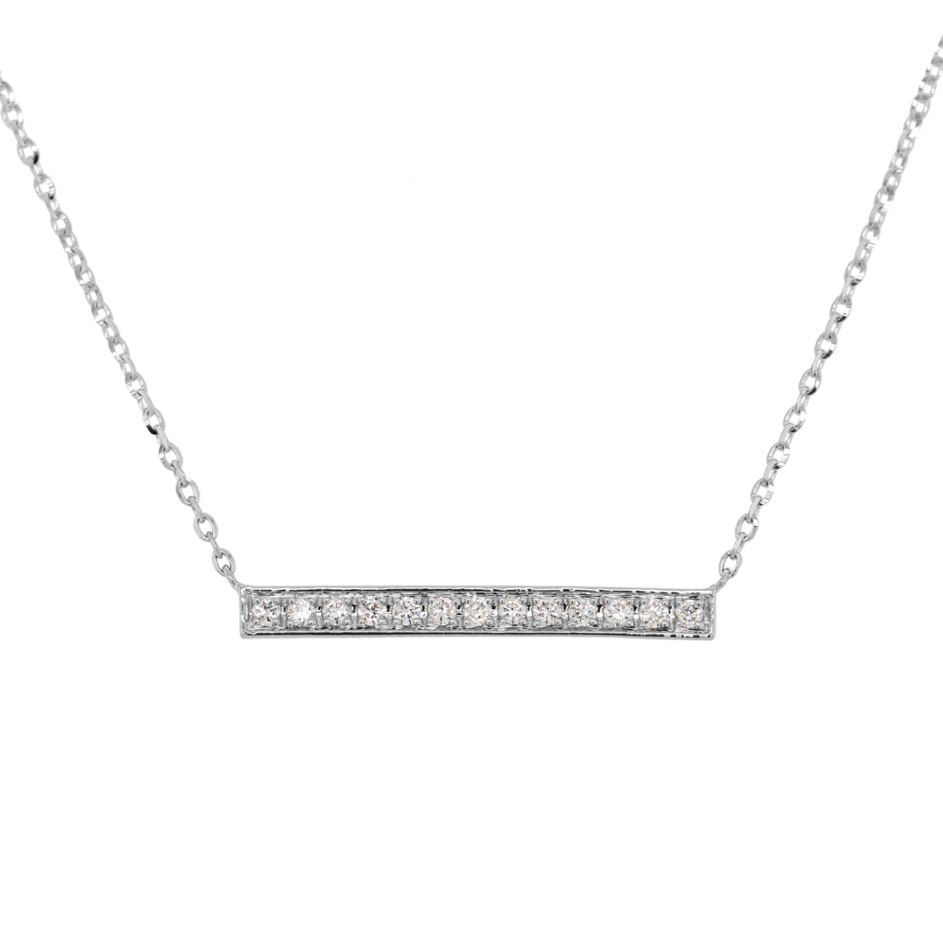 14k Gold & Diamond Bar Necklace