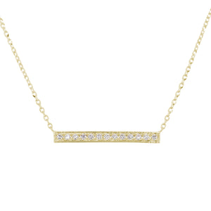 14k Gold & Diamond Bar Necklace