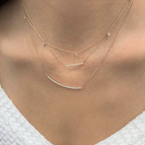 14k Gold & Diamond Bar Necklace