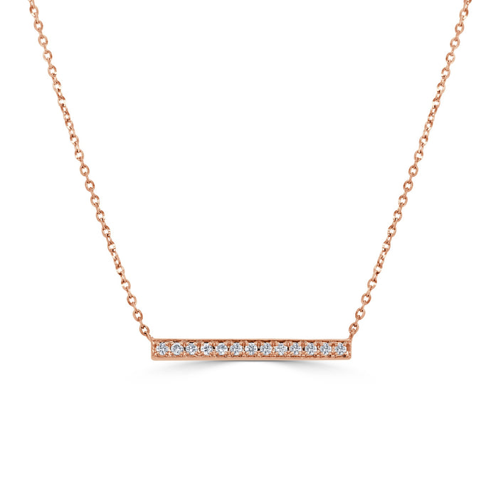 14k Gold & Diamond Bar Necklace