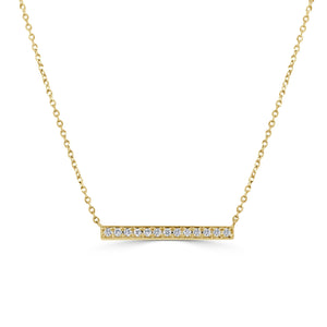 14k Gold & Diamond Bar Necklace