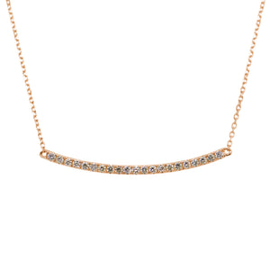 14k Gold & Diamond Bar Necklace