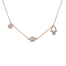 Load image into Gallery viewer, 14k Gold &amp; Diamond Evil Eye Necklace