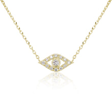 Load image into Gallery viewer, 14k Gold &amp; Diamond Evil Eye Necklace