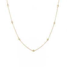 Load image into Gallery viewer, 14k Gold &amp; Diamond Station Necklace