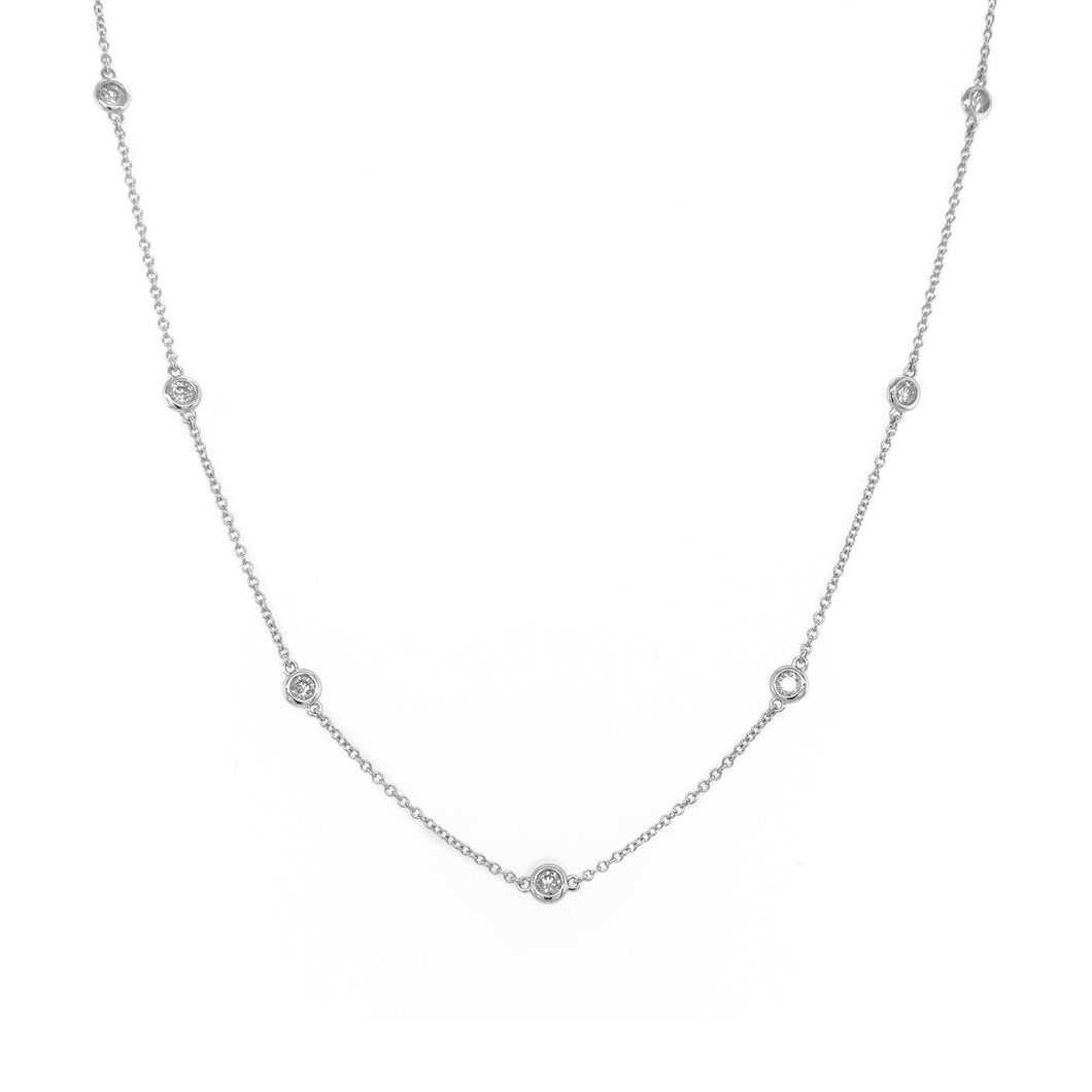 14k Gold & Diamond Station Necklace
