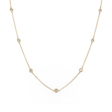 Load image into Gallery viewer, 14k Gold &amp; Diamond Station Necklace