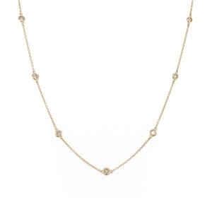 14k Gold & Diamond Station Necklace
