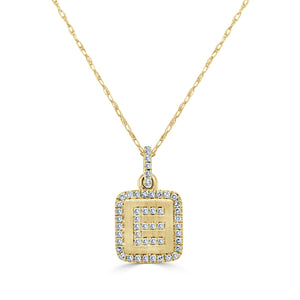 14k Gold & Diamond Small Initial Necklace