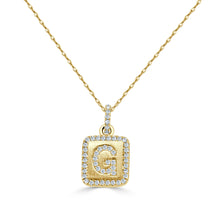 Load image into Gallery viewer, 14k Gold &amp; Diamond Small Initial Necklace