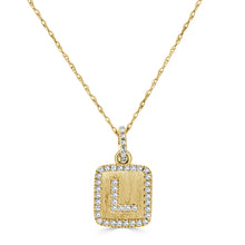 Load image into Gallery viewer, 14k Gold &amp; Diamond Small Initial Necklace