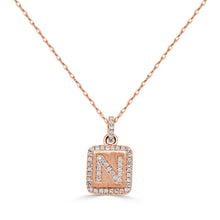 Load image into Gallery viewer, 14k Gold &amp; Diamond Small Initial Necklace