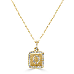 14k Gold & Diamond Small Initial Necklace