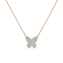 Load image into Gallery viewer, 14k Gold &amp; Diamond Butterfly Necklace