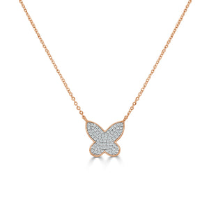 14k Gold & Diamond Butterfly Necklace